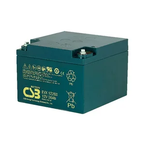 EVX12260 CSB电池12V26Ah适用于电动轮椅与代步车动力电池，电动滑板车动力电源，电动助力自行车动力电池，房车与休闲车辅助电源