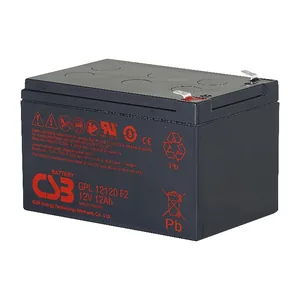 GPL12120 CSB电池12V12Ah适用于安防报警主机的后备供电，应急照明及疏散指示灯具，医疗监护仪、输液泵的备用电源，门禁系统与楼宇对讲设备